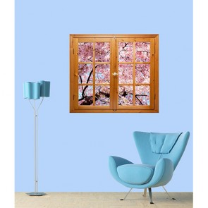 Çiçekli Pencere Duvar Posteri Önizleme