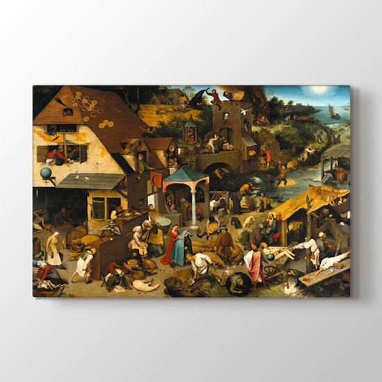 Netherlandish Proverbs - Yağlı Boya Resimli Kanvas Tablo Modeli